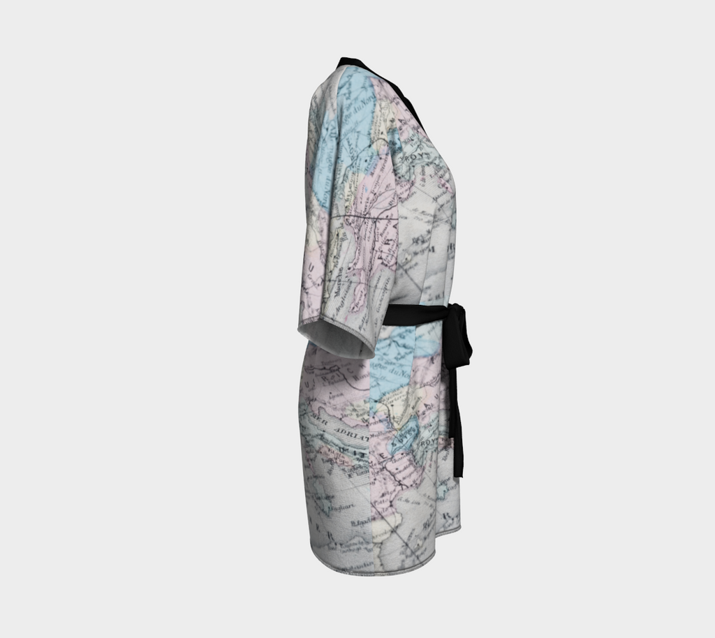 French Map Kimono - Once Upon a Find Couture 