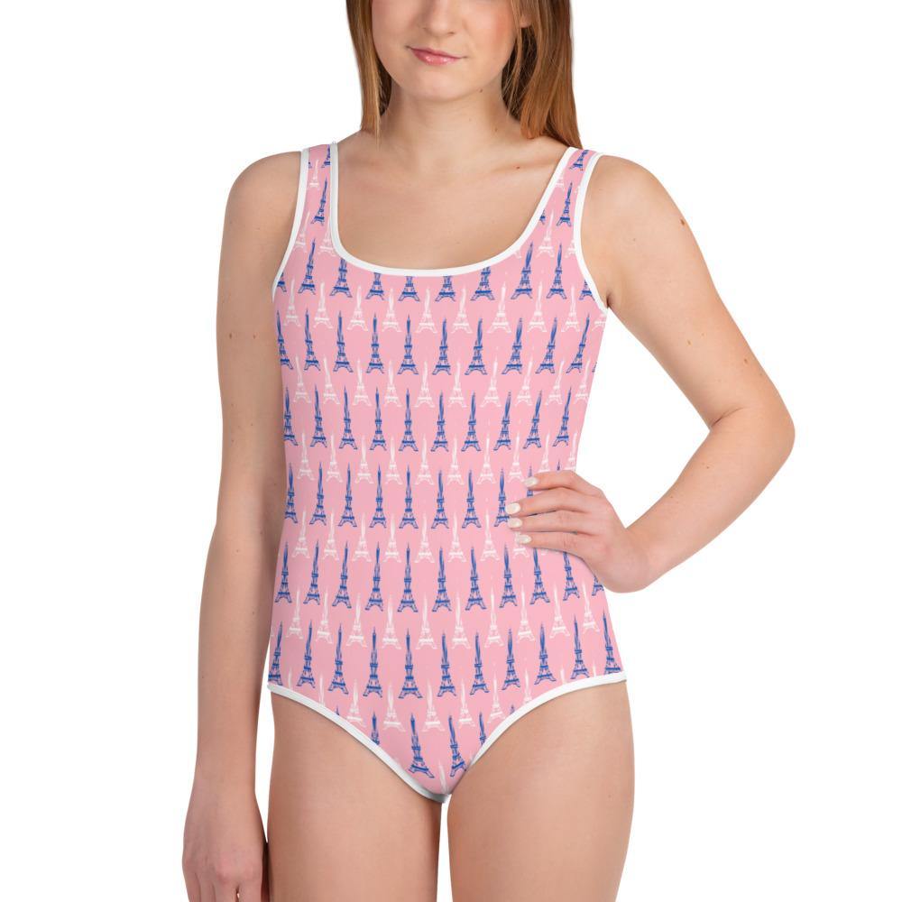 Eiffel Tower All-Over Print Youth Swimsuit - Once Upon a Find Couture 