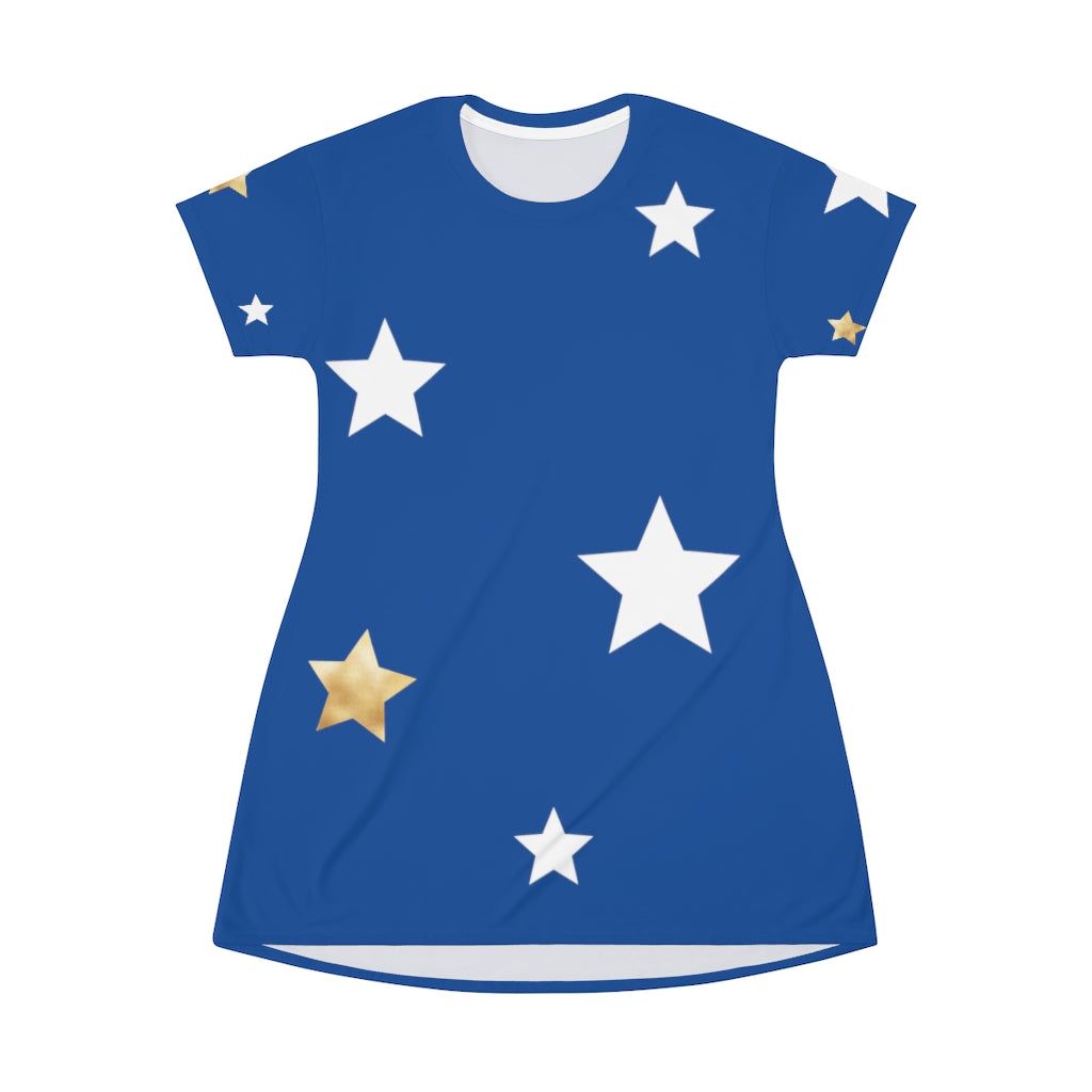 Blue Stars T-Shirt Dress