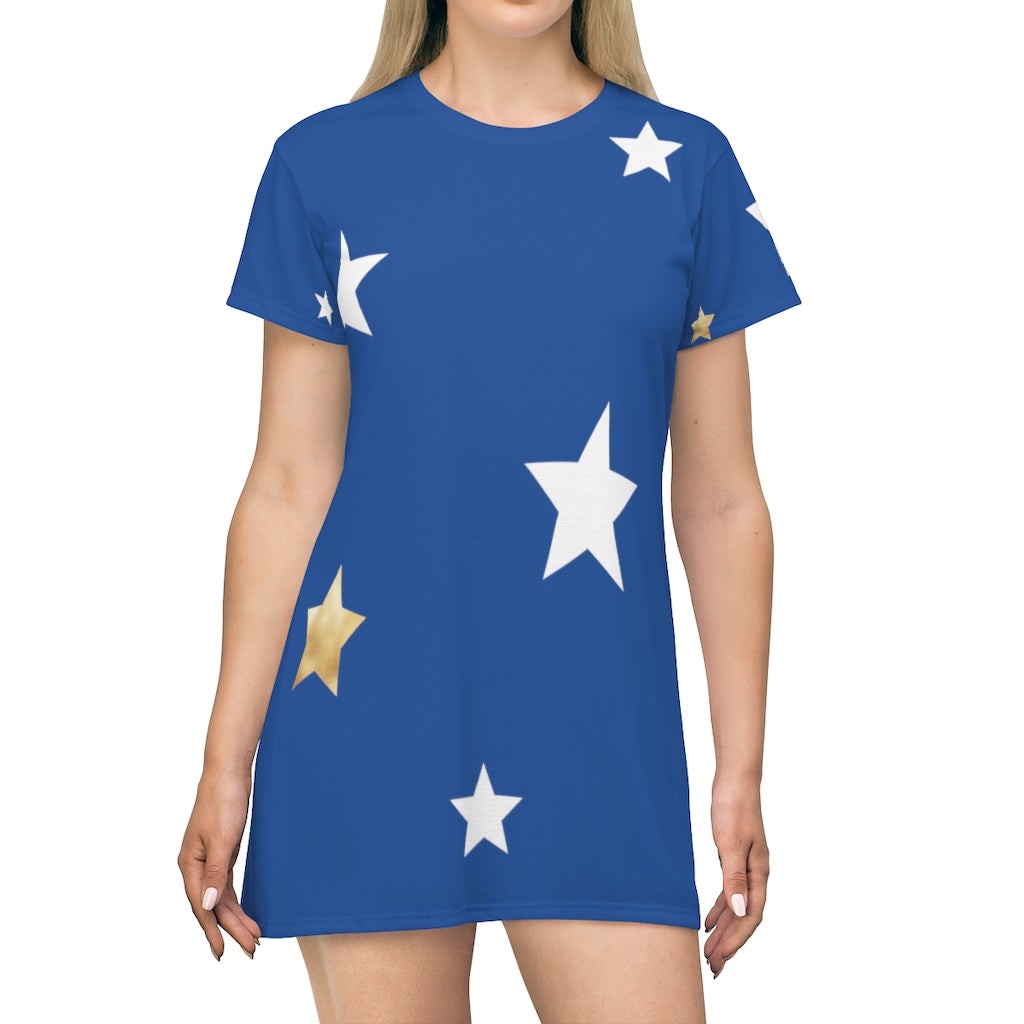 Blue Stars T-Shirt Dress