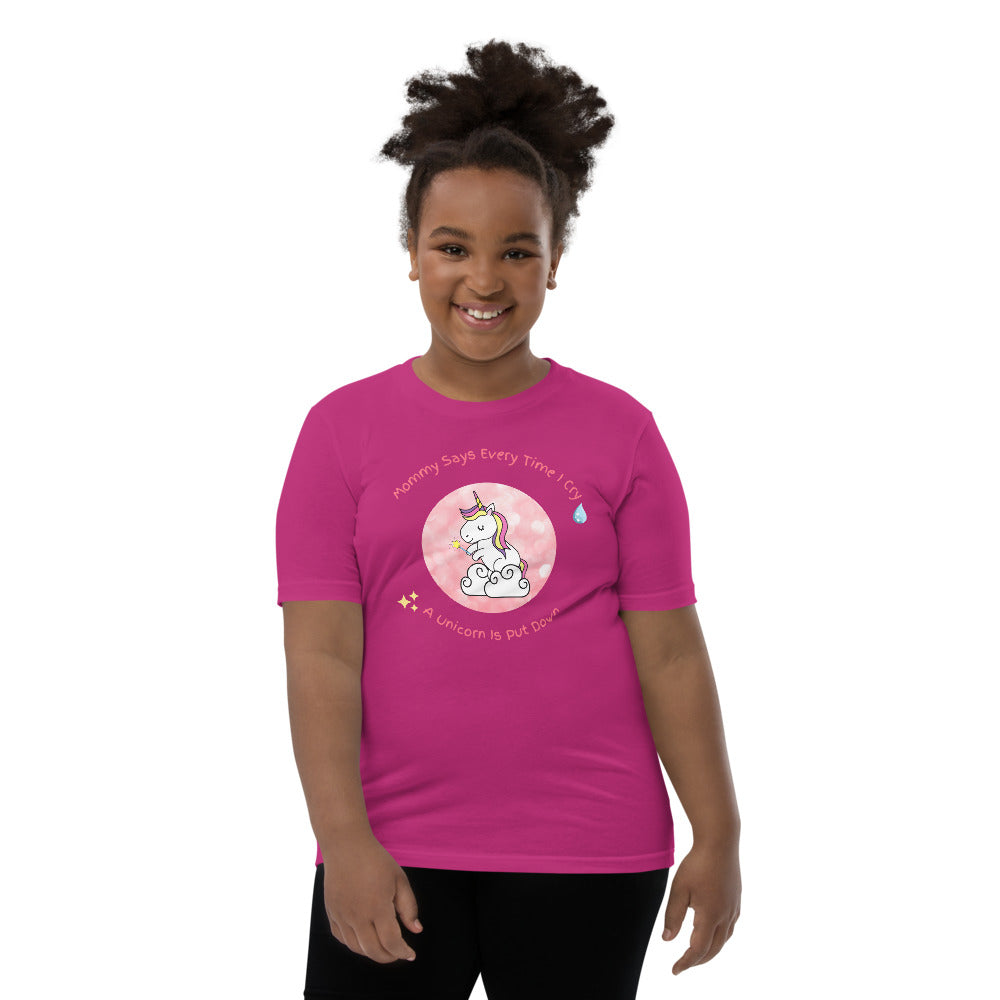Mommy Says When I Cry A unicorn is put down Youth Short Sleeve T-Shirt - Once Upon a Find Couture 