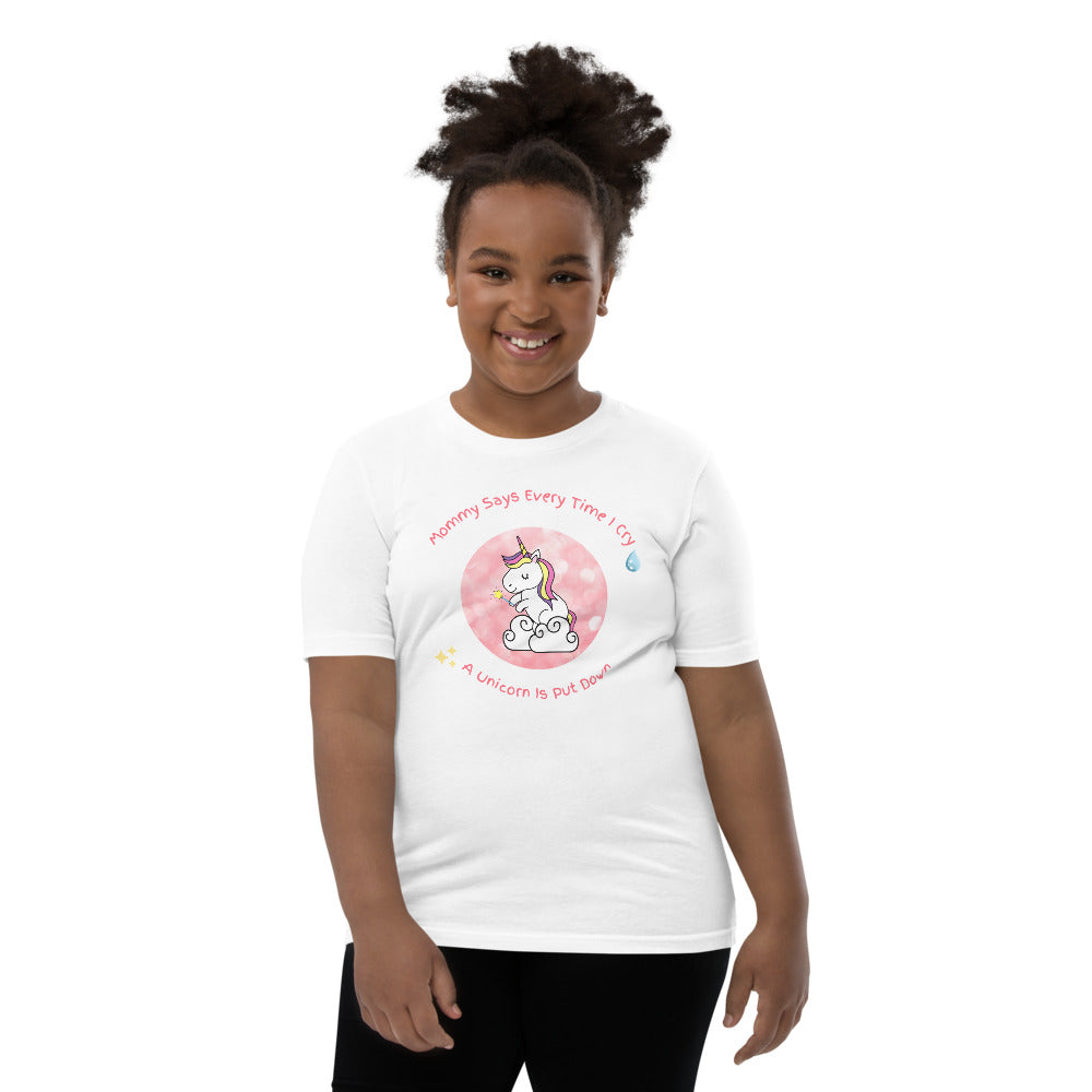 Mommy Says When I Cry A unicorn is put down Youth Short Sleeve T-Shirt - Once Upon a Find Couture 